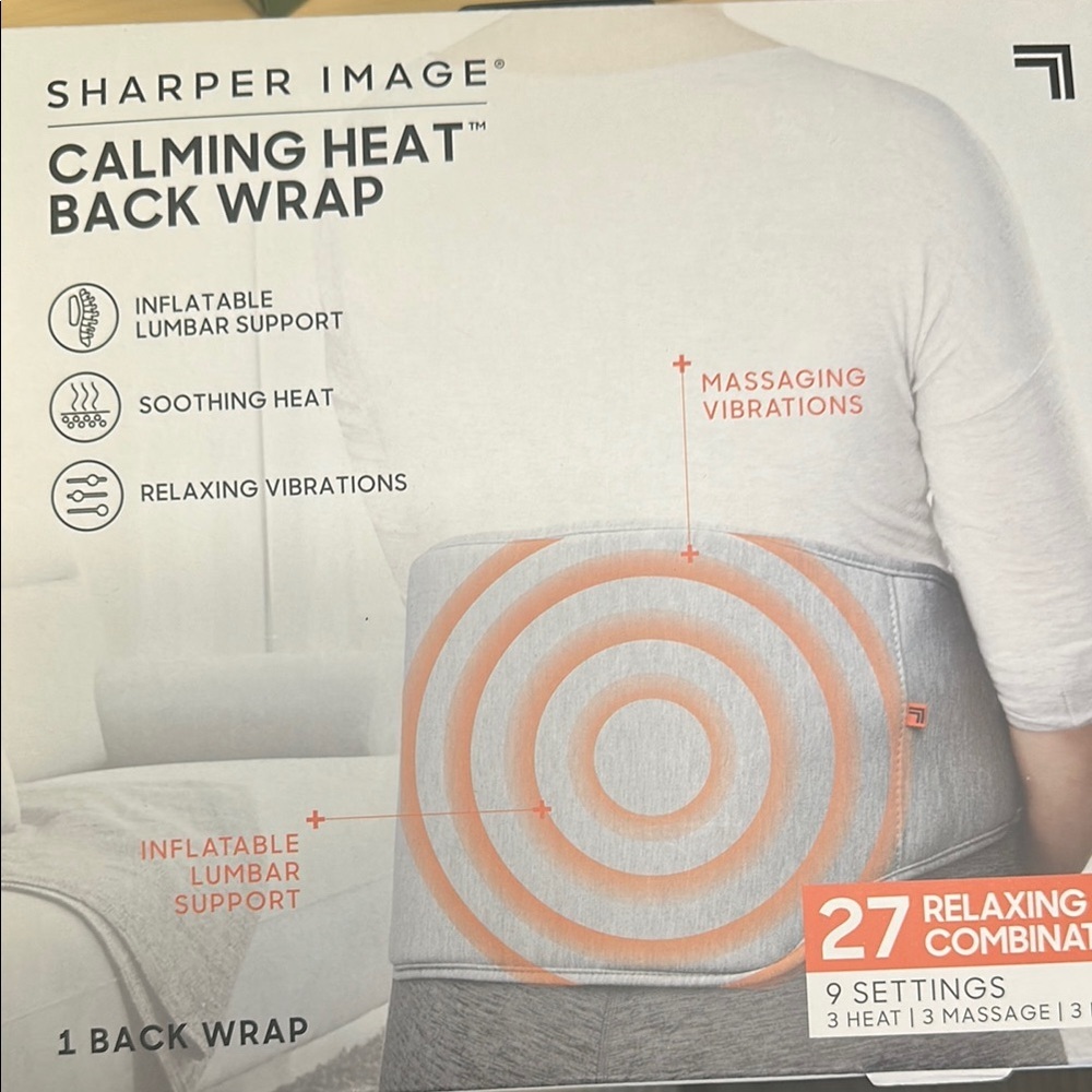 Sharper Image Calming Heat Back Wrap - Gray